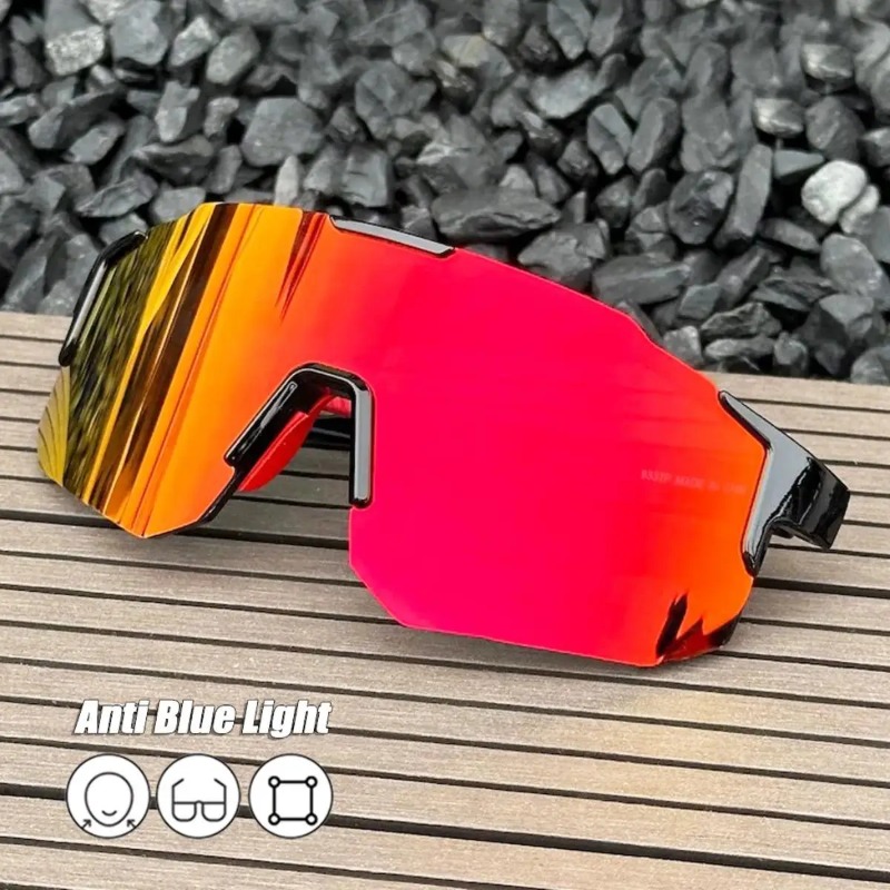 Cycling Zones - スクエアサイクリングサングラスラージフレームシェード UV 保護スポーツサングラス防風ハイキング登山女性男性ゴーグル