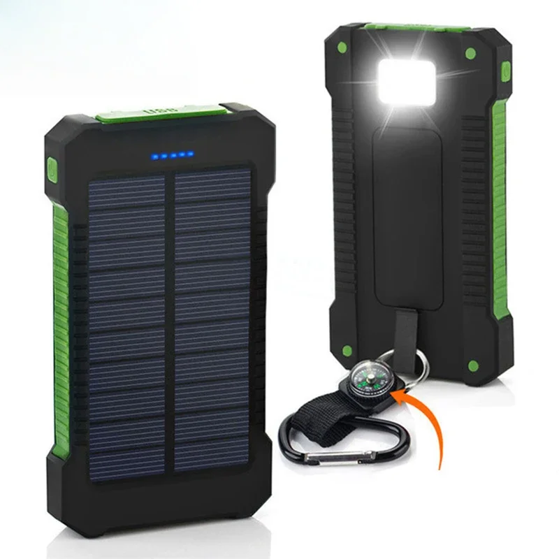 20000mAh ポータブルソーラーパワーバンク防水外部バッ - Usb Charger Dynamo のレビューと価格