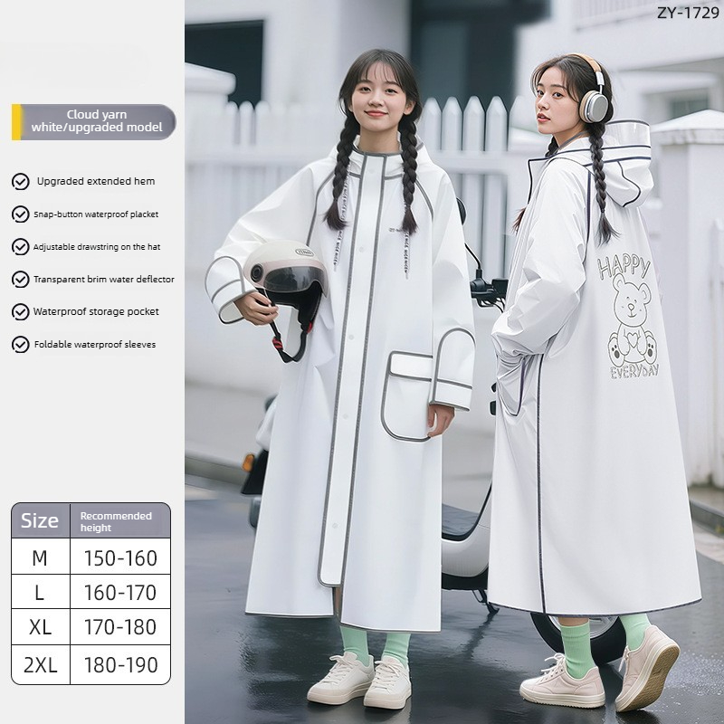 全身EVA防水レインポンチョ、長袖バイク・サイクリング用レイ - Cycling Commute Rain のレビューと価格