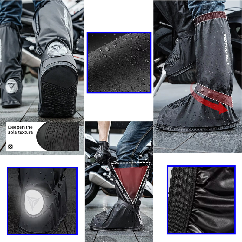 屋外通勤用チューブ型レインシューズカバー、再利用可能なバイク - Cycling Commute Rain のレビューと価格