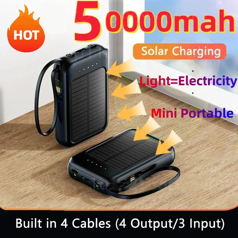 モバイルバッテリー 50000mAh ソーラーパワーバンク  - Usb Charger Dynamo のレビューと価格