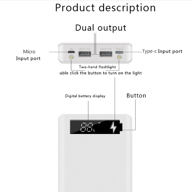 18650パワーバンク,5x18650,ポータブル外部バッテ - Usb Charger Dynamo のレビューと価格