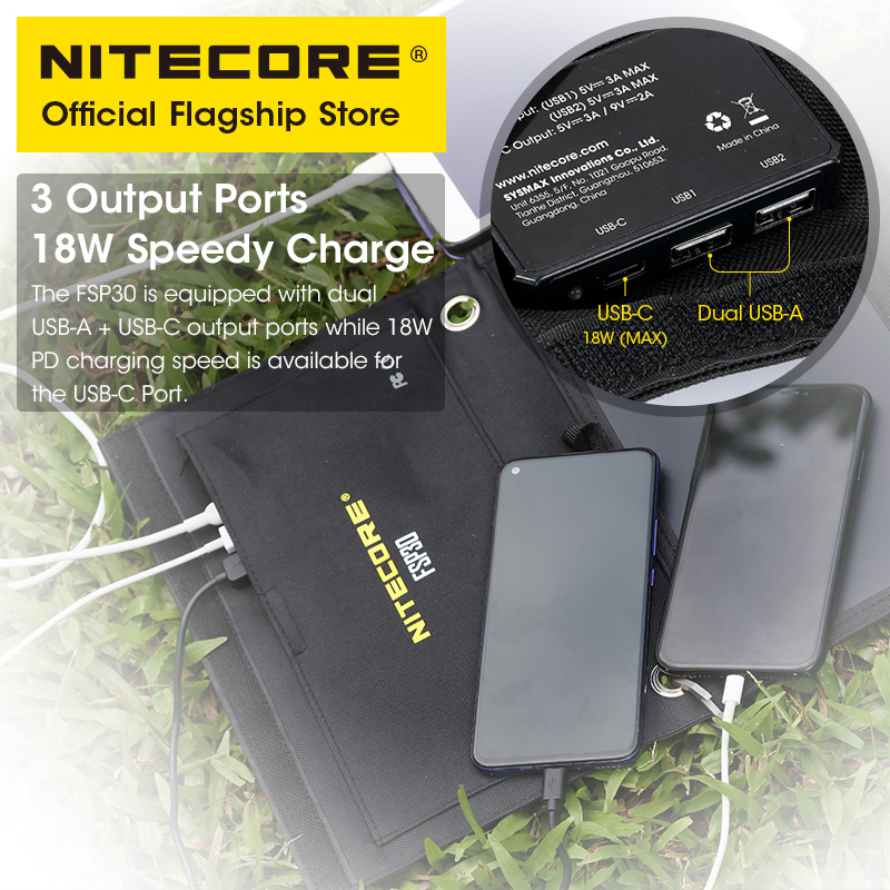 NITECORE FSP30 30 ワットポータブルソーラー - Usb Charger Dynamo のレビューと価格