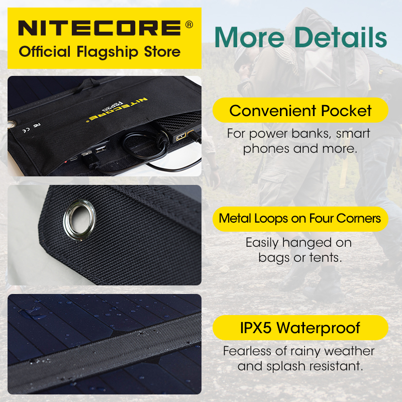 NITECORE FSP30 30 ワットポータブルソーラー - Usb Charger Dynamo のレビューと価格