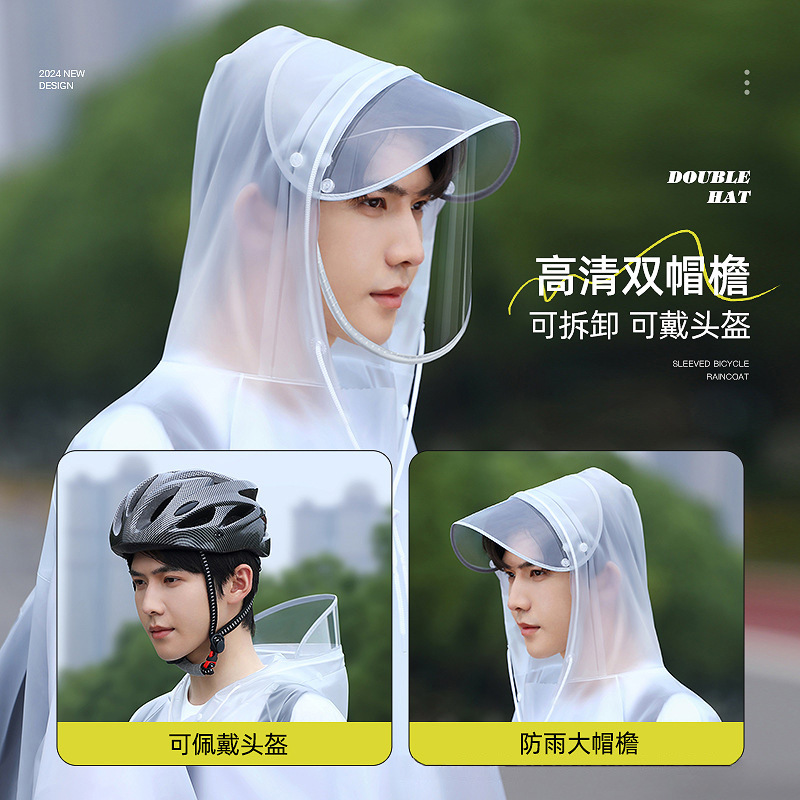 男女兼用自転車用レインポンチョ、バックパック収納ポケット付き - Cycling Commute Rain のレビューと価格